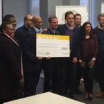 Featured image: MyLifeline co-founder Herman Bester with the judges of the Santam Safety Ideas Challenge Santam for Business via Twitter