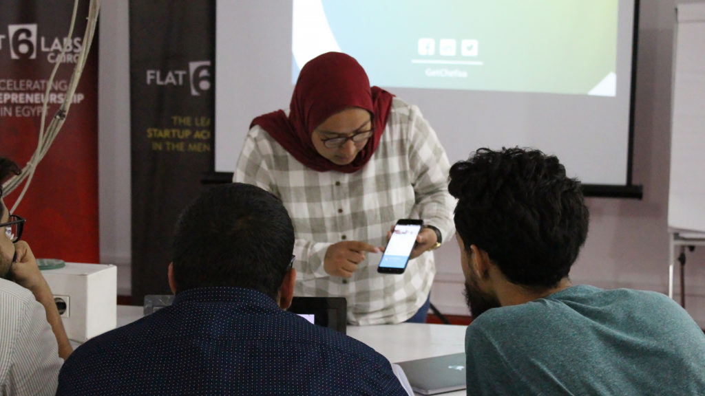 Featured image: Cheefa CEO and founder Doaa Aref pitching at the Cairo DEMO Africa event on 11 July (Supplied)