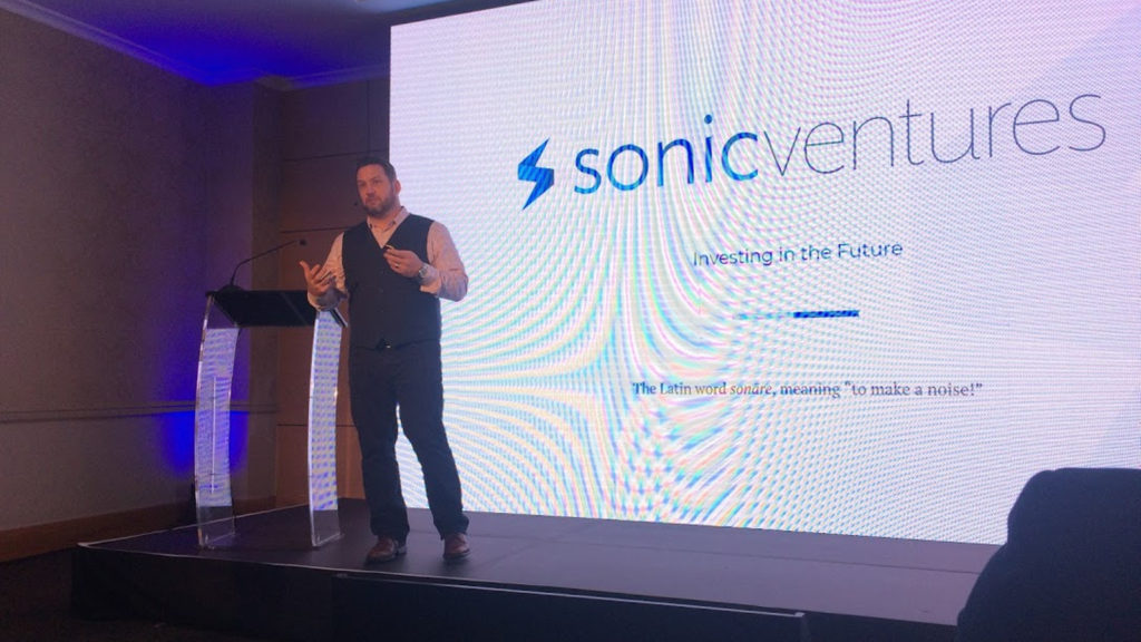 Featured image: Sonic Ventures CEO Joseph Gough conducting a presentation on Sonic Ventures model and proposed investment yesterday (18 October) at the Pepperclub Hotel and Spa in Cape Town