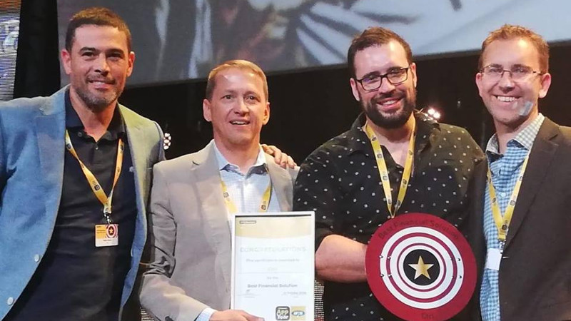 Featured image, left to right: Ctrl team Pieter Venter, Pieter Erasmus and Francois Venter at the 2018 MTN Business App of the Year Award (Ctrl-your insurance advice app via Facebook)﻿