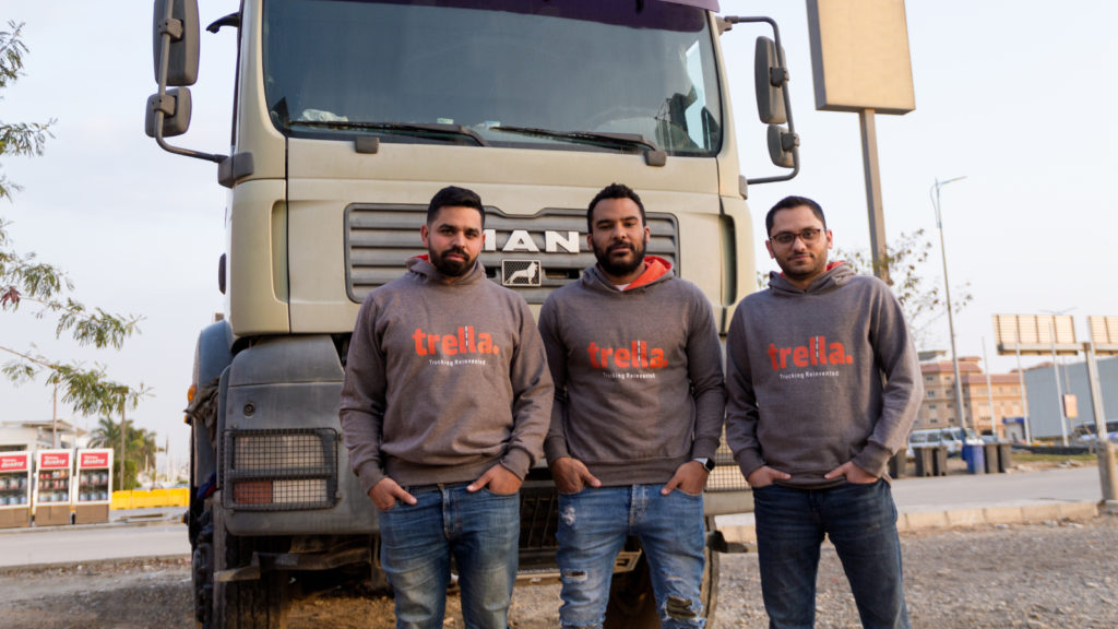 Featured image, left to right: Trella head of operations Muhammed El Garem, CEO and co-founder Omar Hagrass, CTO and co-founder Pierre Saad (Supplied)