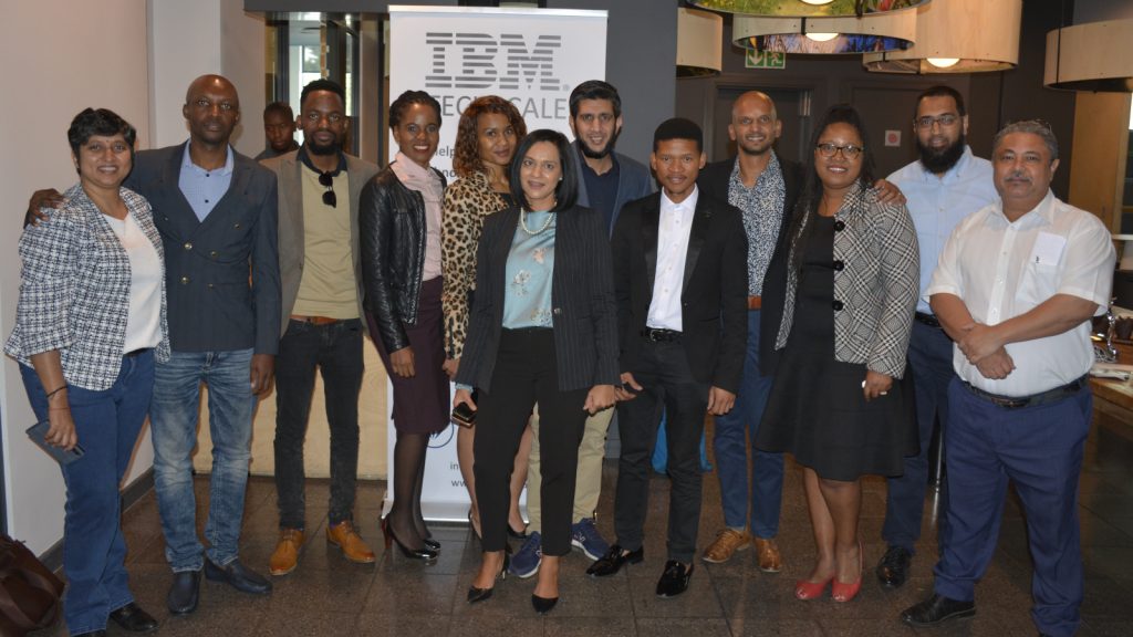 Featured image: IBM Techscale cohort pictured with IBM and Yiedi representatives (Supplied)