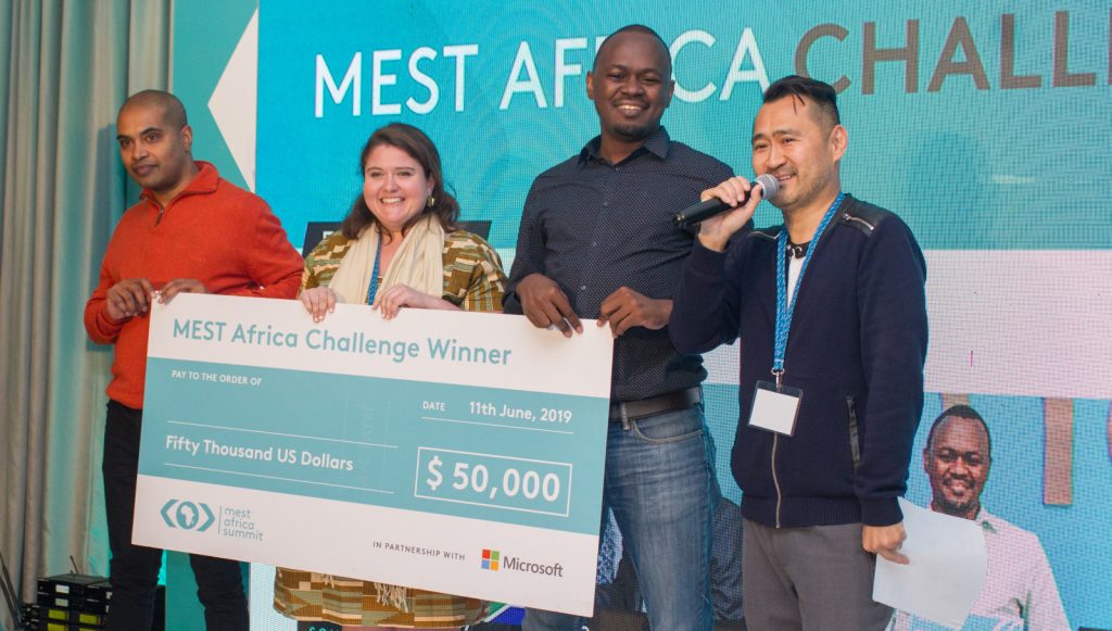 Featured image, left to right: Snode Technologies CEO and founder Nithen Naidoo, Oze CEO and co-founder Meghan McCormick, WayaWaya founder Teddy Ogallo and MEST Founder Jorn Lyseggen (pictured above, right)