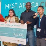Featured image, left to right: Snode Technologies CEO and founder Nithen Naidoo, Oze CEO and co-founder Meghan McCormick, WayaWaya founder Teddy Ogallo and MEST Founder Jorn Lyseggen (pictured above, right)