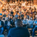 Featured image: Audience and startup representatives at the AfricArena Tour Johannesburg event (Supplied)