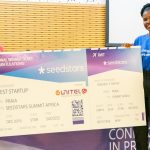 Featured image: Passafree team member receiving the prize at the Seedstars Praia pitching event (Supplied)