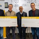 Featured image, from left to right: DeepData co-founder, CEO and CTO Jasper Horell, DeepData chief commercial officer Henty Waker Chief Commercial Officer, Santam chief marketing officer Mokaedi Dilotsotlhe and Cloudline founder Spencer Horne (LaunchLab)