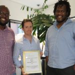 Featured image: InvestSure co-founders Ignatious Nkwinika, Shane Curran and Mbulelo Mpofana (Supplied)