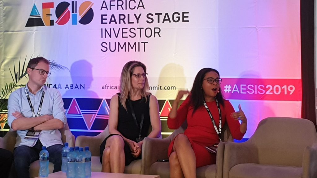 Featured image, left to right:Proparco's Johann Choux, Naspers' Louise Stuart and Africa Business Angel Network's and Cameroon Angel's Rebecca Enonchong (VC4A )
