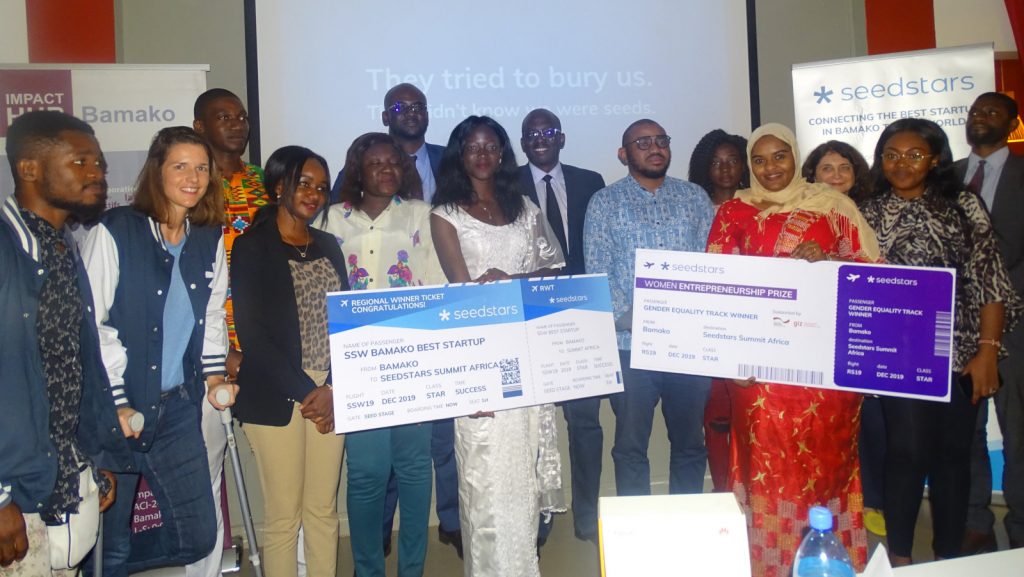 Featured image: Winners and participants at Seedstars Bamako 2019 (Impact Hub Bamako via Twitter)