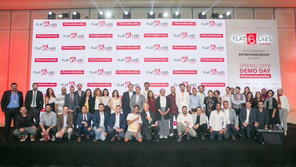 Featured image: Past Flat6Labs Cairo alumni at the accelerator's Spring 2019 demo day in July ( Flat6Labs Cairo via Facebook)