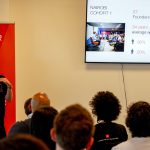Featured image: Antler partner Marie Nielsen addressing a room full of founders from the programme (Supplied)