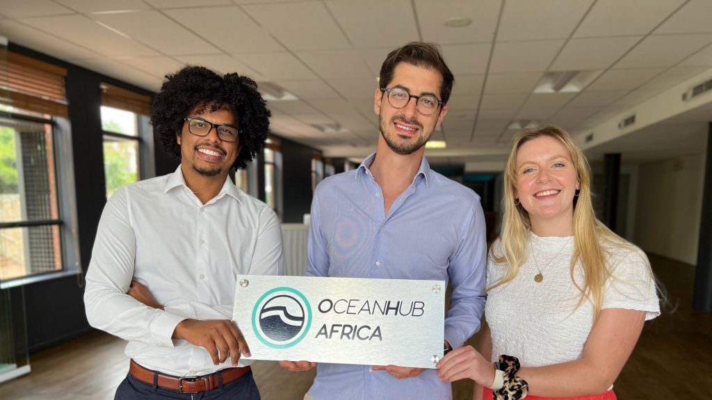 OceanHub Africa team members Herland Cerveaux, Alexis Grosskopf and Sabrina Long. Photo: Supplied/Ventureburn