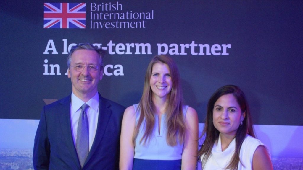 Nick O’Donohoe, CEO of British International Investment (BII), joined British High Commissioner to Kenya, Jane Marriott, at a reception to launch the rebranded UK government’s Development Finance Institution in Kenya. BII’s Kenya office is headed by Seema Dhanani. Photo: Supplied/Ventureburn