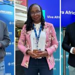 Among the African start-up winners at Viva AfricArena were Oumar Basse from Yobante Express, Anne Gabathuse from Sermo and Janade du Plessis from Launch Africa. Photos: Supplied/Ventureburn