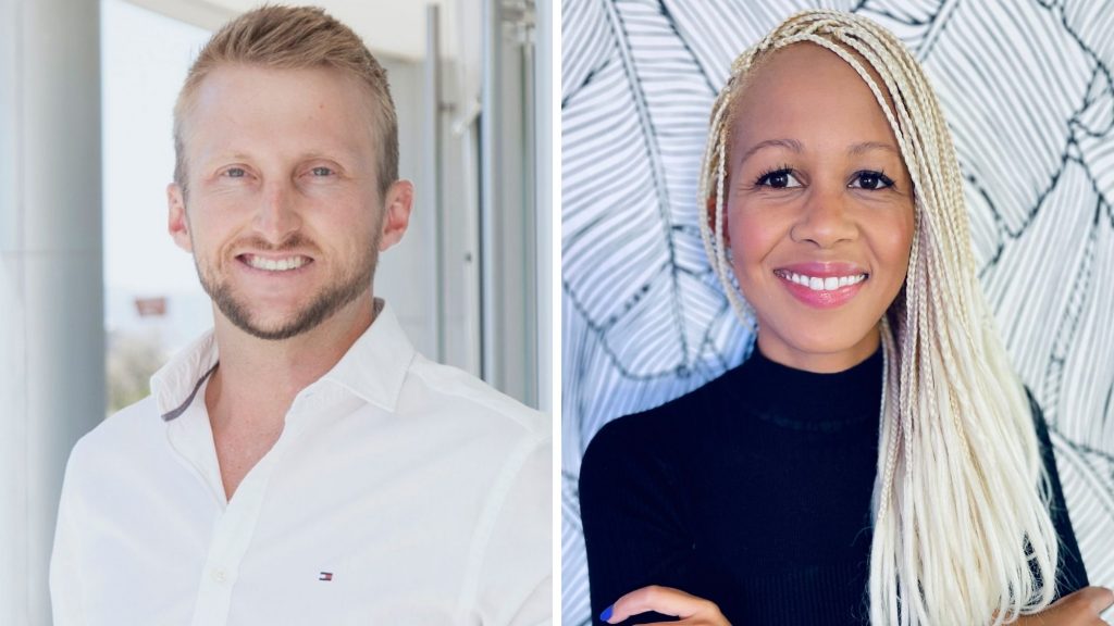 Talent retention: Pictured from the left are Andrew Bourne, regional manager at Zoho, and Aisha Pandor, chief executive of SweepSouth. Photos: Supplied/Ventureburn