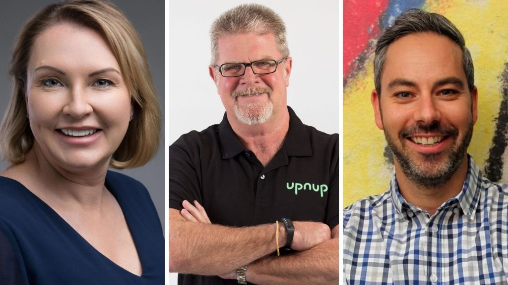 Generation X: Featured from the left are Linda Saunders from Salesforce South Africa, Tony Mallam of upnup, and Jonathan Hurvitz of Teljoy. Photos: Supplied/Ventureburn