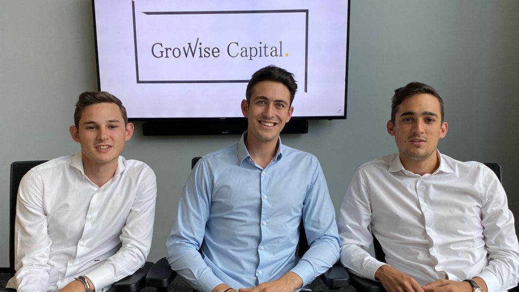 Small business funding: Maximillian Cohen, Jonti Strimling and Sebastian Cohen, co-founders of GroWise Capital. Photo: Supplied/Ventureburn