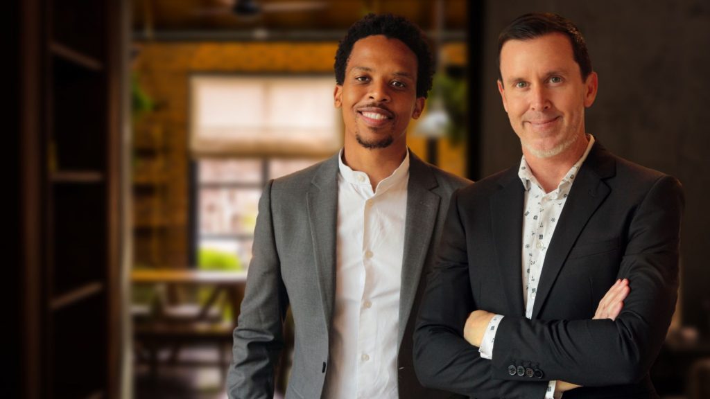 Fraxeum co-founders Khaya Maloney and Barry Tuck are passionate about driving financial inclusion using blockchain technology. Photo: Supplied/Ventureburn