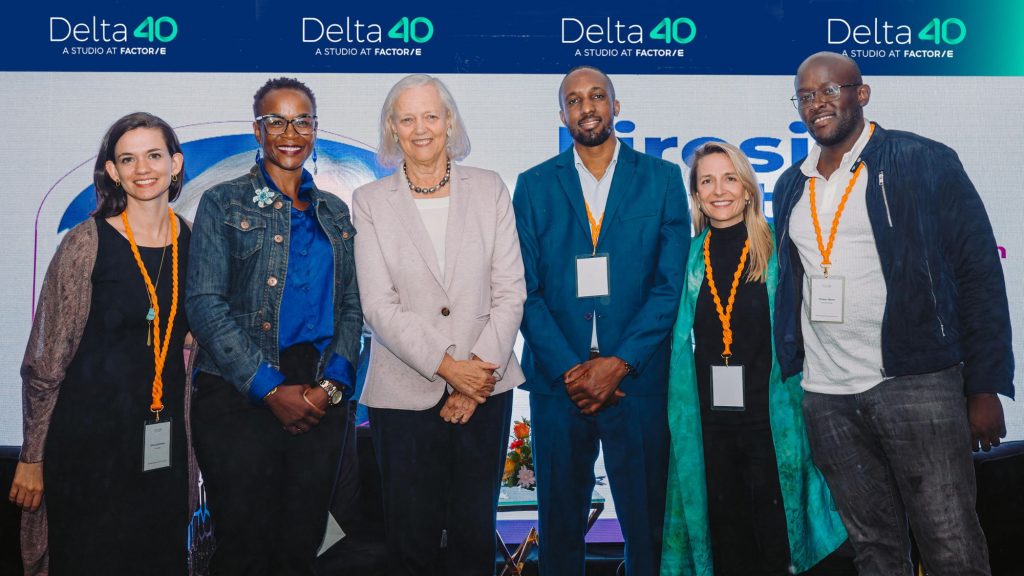 US ambassador to Kenya Meg Whitman spoke at the Delta40 launch event, sharing advice for start-up founders. Pictured from the left are Elana Laichena, Dr Linda Davis, Meg Whitman, Roy Njoka, Lyndsay Holley Handler, and Clinton Obura. Photo: Supplied