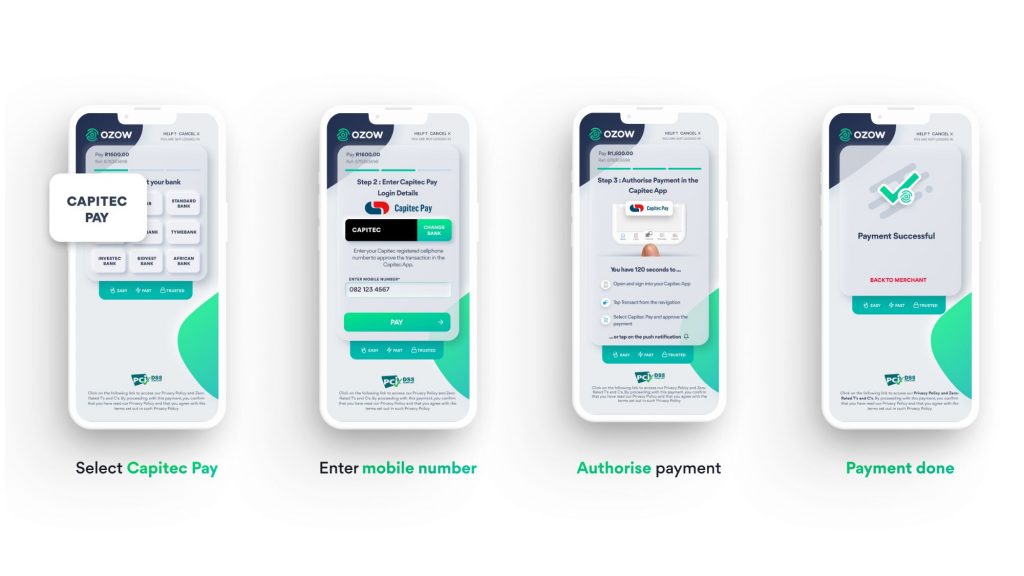 Ozow: Capitec Pay will be integrated into Ozow’s Pay by Bank offering, which is a simple, secure, and easy payment solution that lets customers pay directly from their bank to the merchant without the need to use a bank or credit card. Photo: Supplied/Ventureburn