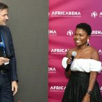 Wisi.oi founder Phumi Körber receives the best femtech start-up award while AfricArena CEO and founder Christophe Viarnaud looks on. Photo: Supplied/AfricArena