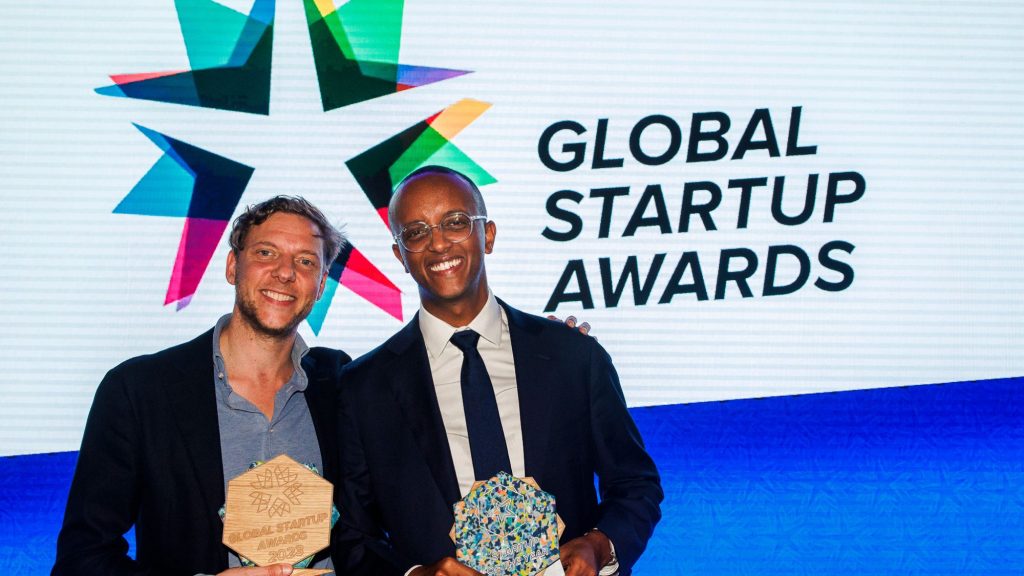 2022 Global Startup Awards: Emata chief executive and co-founder, Bram van den Bosch, and Kubik chief executive and co-founder, Kidus Asfaw. Photo: Supplied