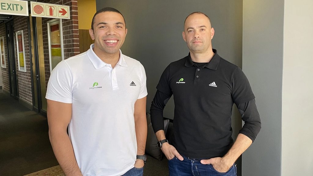 Cape Town-based fintech start-up Paymenow chief commercial officer Bryan Habana and CEO Deon Nobrega. Photo: Supplied