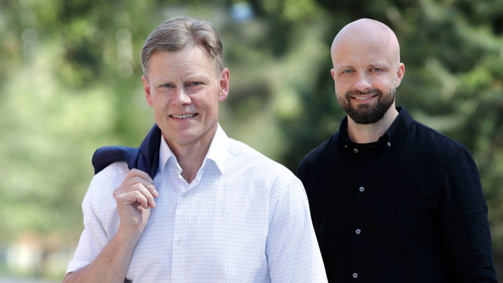 Tommi Nyman and Hannes Haapalahti celebrate the ground-breaking technology behind Steady Energy’s nuclear-driven decarbonised heating solution. Photo: Supplied