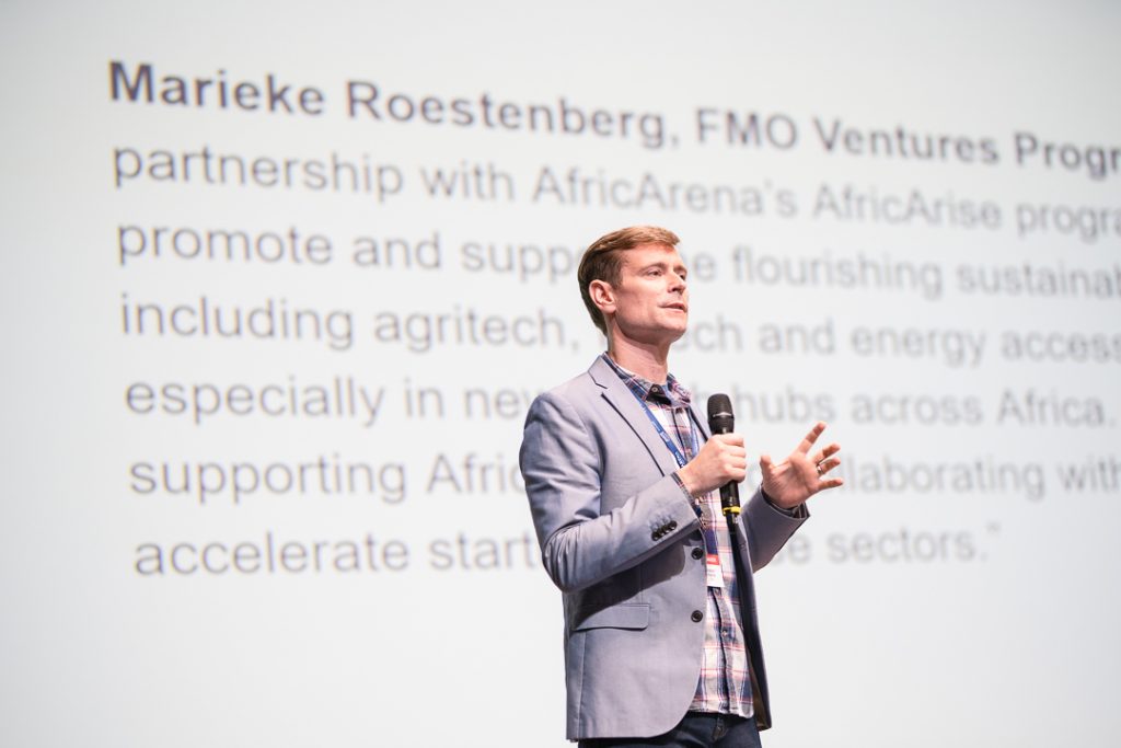 Robert Haynie, FMO Ventures ecosystem building lead, announced the dynamic partnership between AfricArena and FMO Ventures at last year’s Viva AfricArena Summit in Paris, France. As of August 2023, this renewed and expanded collaboration is poised to amplify support for Africa’s rapidly growing tech and venture capital landscape, fuelling the continent’s innovation revolution. Photo: Supplied