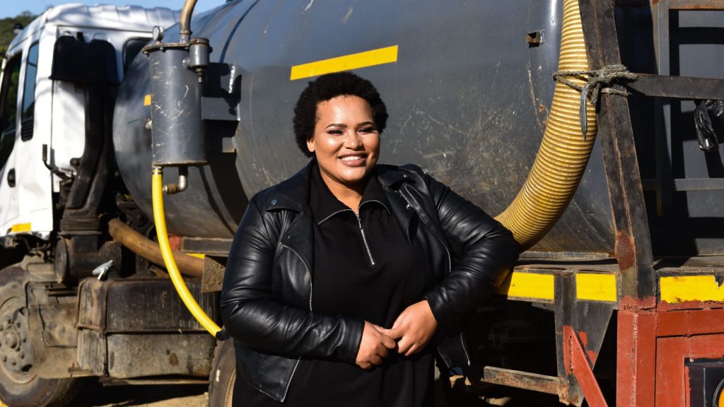 Zintle Apleni, the founder of Ucoceko Water Projects, has successfully grown her venture to employ 10 staff members and generate an annual turnover of R3.7 million, a remarkable feat achieved since joining the SAB Foundation’s Tholoana Enterprise Programme. Photo: Supplied