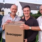 Key players unite: Shane Dryden (Moa), Alf Allingham (Livecopper), Andrew Smith (Moa), and Andrew Davies (Livecopper) at the Livecopper investment announcement. Photo: Supplied