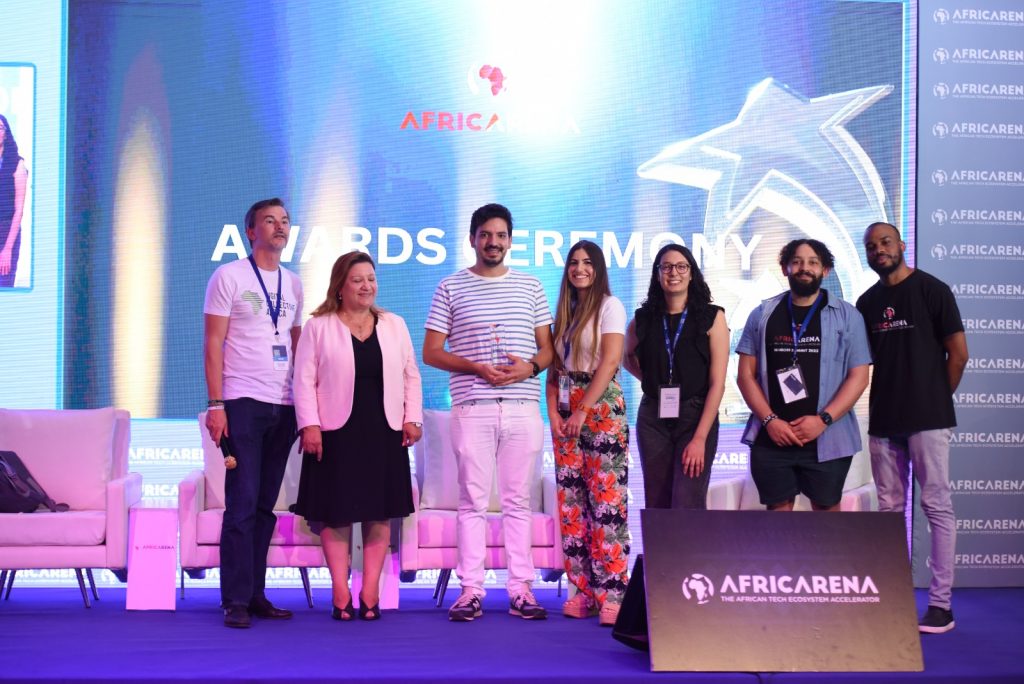 Bechir Neifer, Konnect’s Head of Business Development, celebrates winning the Best Seed Startup Award at the AfricArena Tunisia Summit. Neifer, alongside key figures like Nejia Gharbi and Nathaniel Witbooi, exemplifies the spirit of pioneering start-ups shaping Africa’s tech landscape. Photo: Supplied/VIP Services